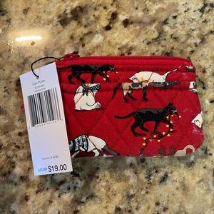 Vera Bradley Christmas Cats coin pouch